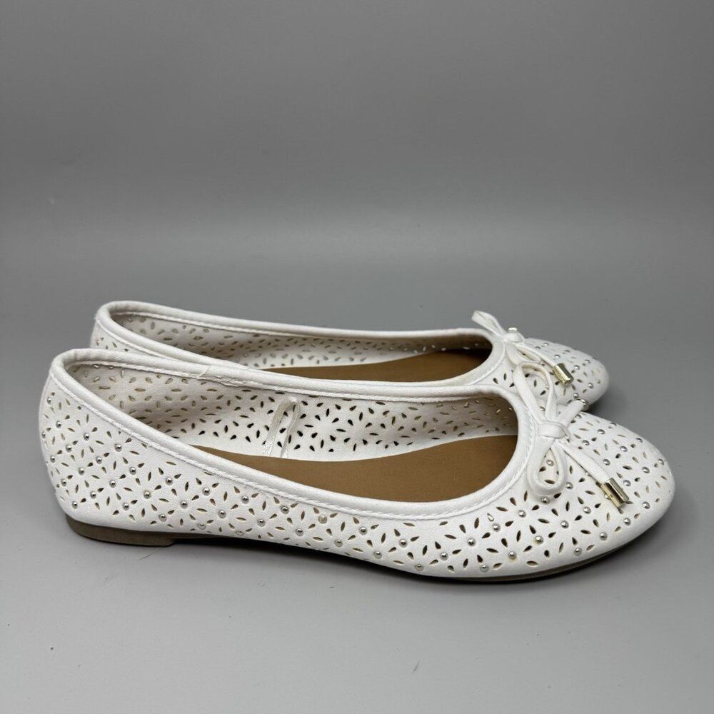 Seychelles Ballet Flats Mary Jane Bow tie Women’s Shoes White Size 7.5